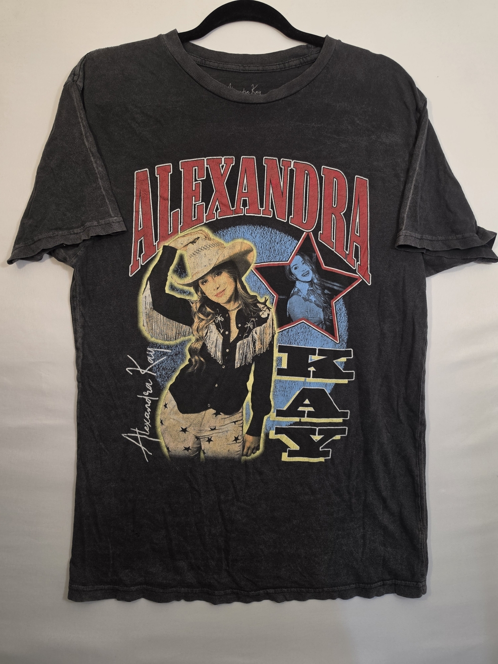 Alexandra Kay Graphic T Shirt Women’s M Washed Black Country Western Cowboy